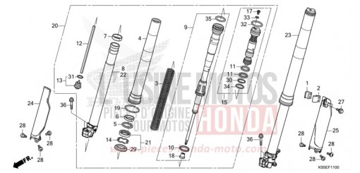 GABEL, VORNE CRF250RN de 2022